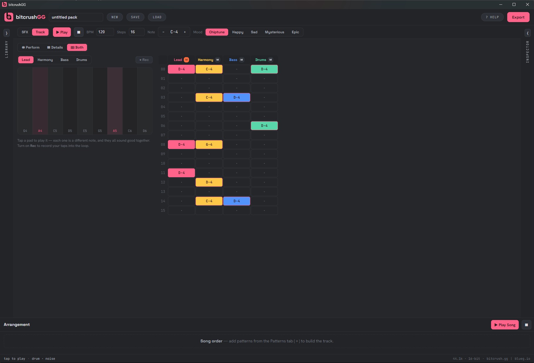 bitcrushGG effect editor