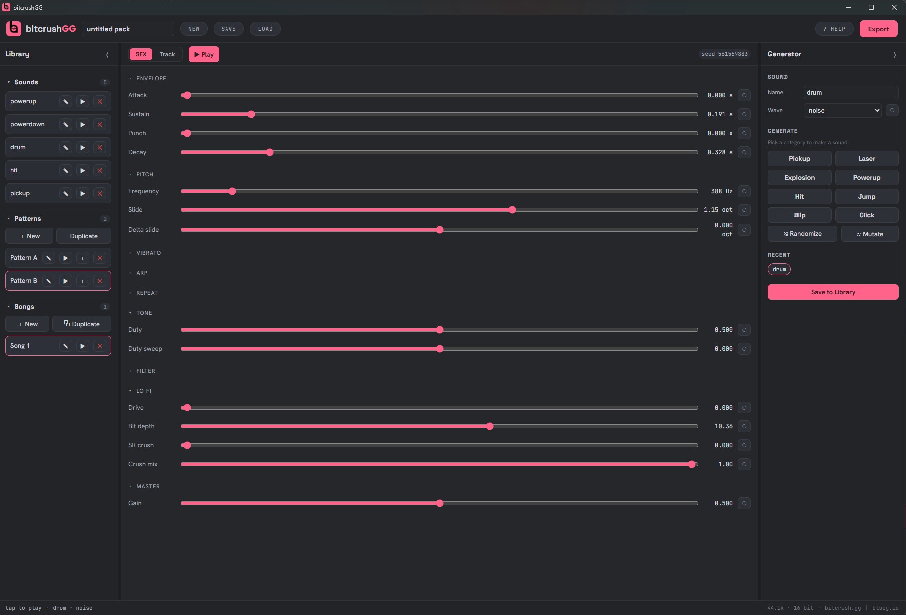 bitcrushGG bit crushing workflow